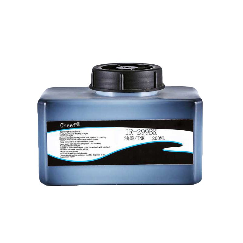 Tinta de impressão a jato de tinta de secagem rápida IR-299BK pode ser impresso em spray de metal para a Domino