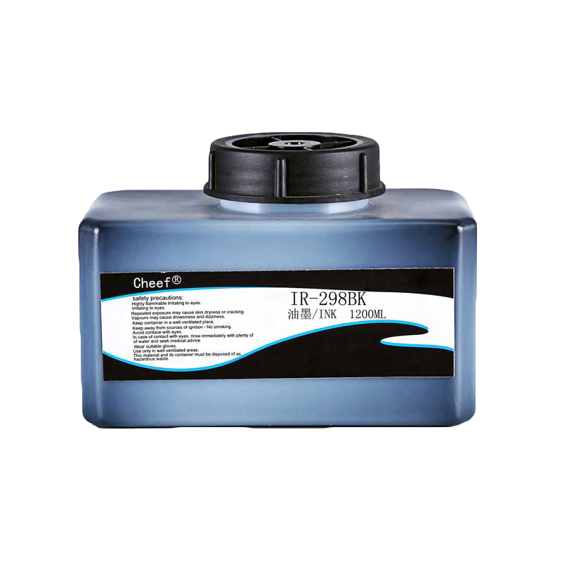 Tinta de inyección de tinta de pigmento eco solvente IR-298BK 1.2L para Domino