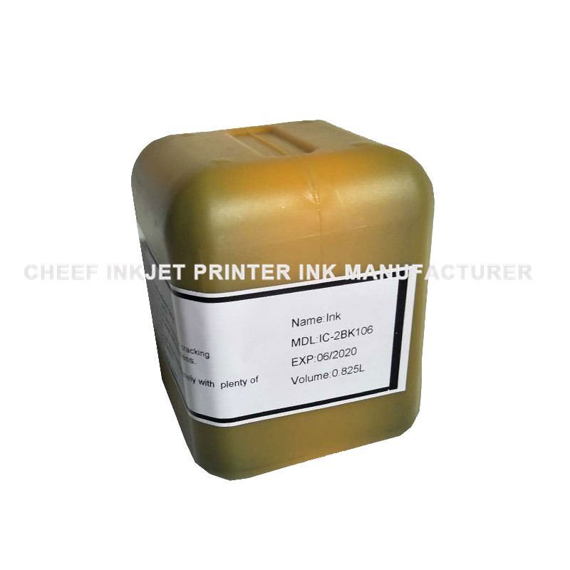 Schwarze Tinte Tintenstrahl-Tinte IC-2BK106 für Domino-Inkjet-Drucker