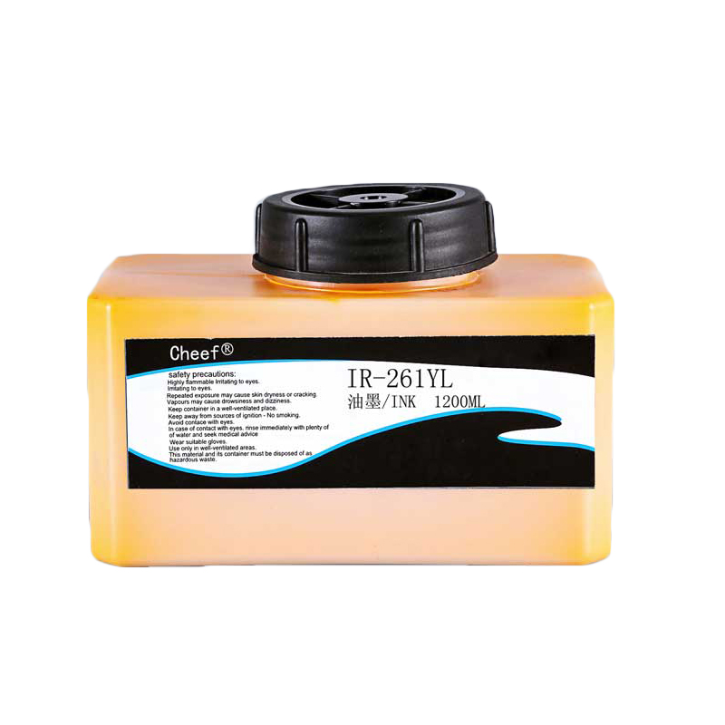 打印机墨水喷墨IR-261YL用于Domino的黄色印刷油墨