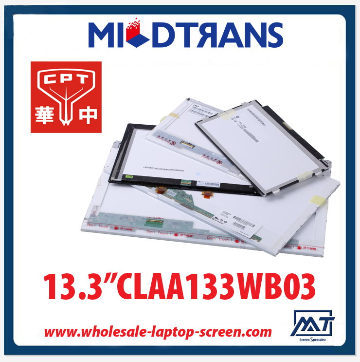 13.3 "CPT WLED cuaderno retroiluminación CLAA133WB01A TFT LCD 1366 × 768 cd / m2 200 C / R 600: 1