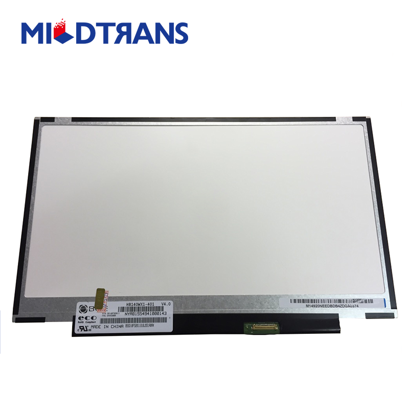 14,0 "portátil retroiluminación WLED BOE pantalla LED HB140WX1-401 1366 × 768 cd / m2 200 C / R 500: 1