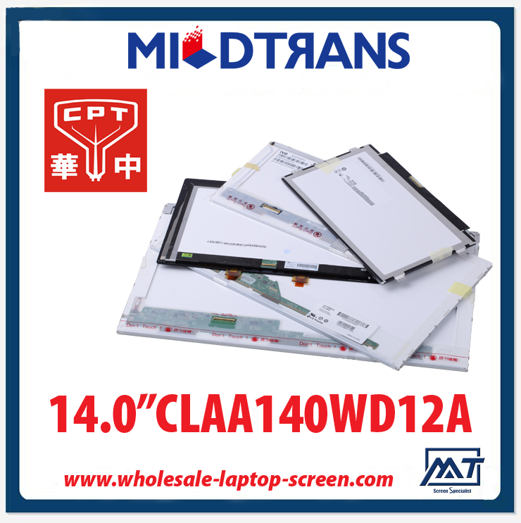 14.0 "notebook backlight CPT WLED CLAA140WD12A tela LED 1366 × 768 cd / m2 220 C / R 600: 1