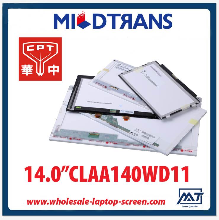 14,0 "portátil retroiluminación WLED CPT CLAA140WD11 TFT LCD de computadora personal 1366 × 768 cd / m2 220 C / R 600: 1