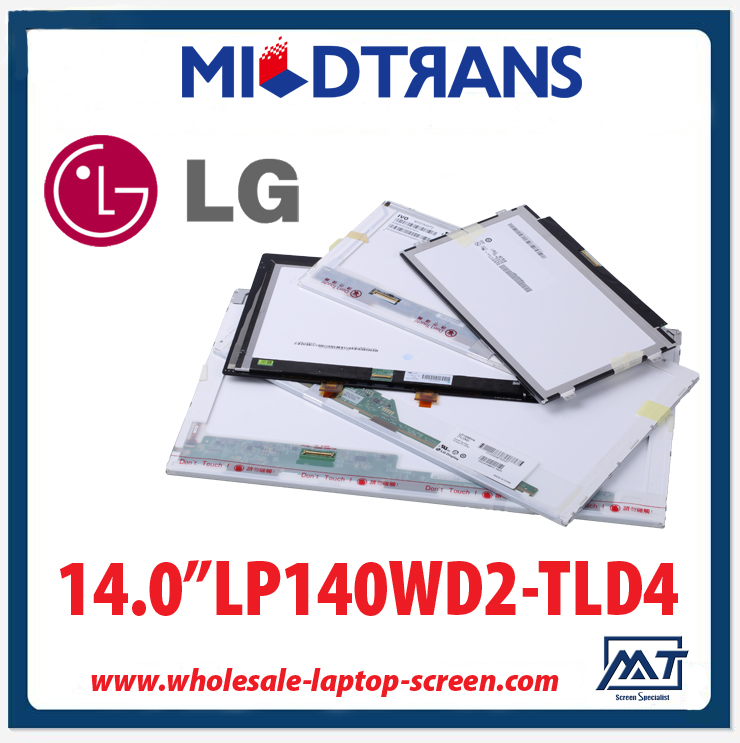14.0 "LG Display WLED cuaderno retroiluminación LED de pantalla de computadora personal LP140WD2-TLD4 1600 × 900 cd / m2 250 C / R 350: 1