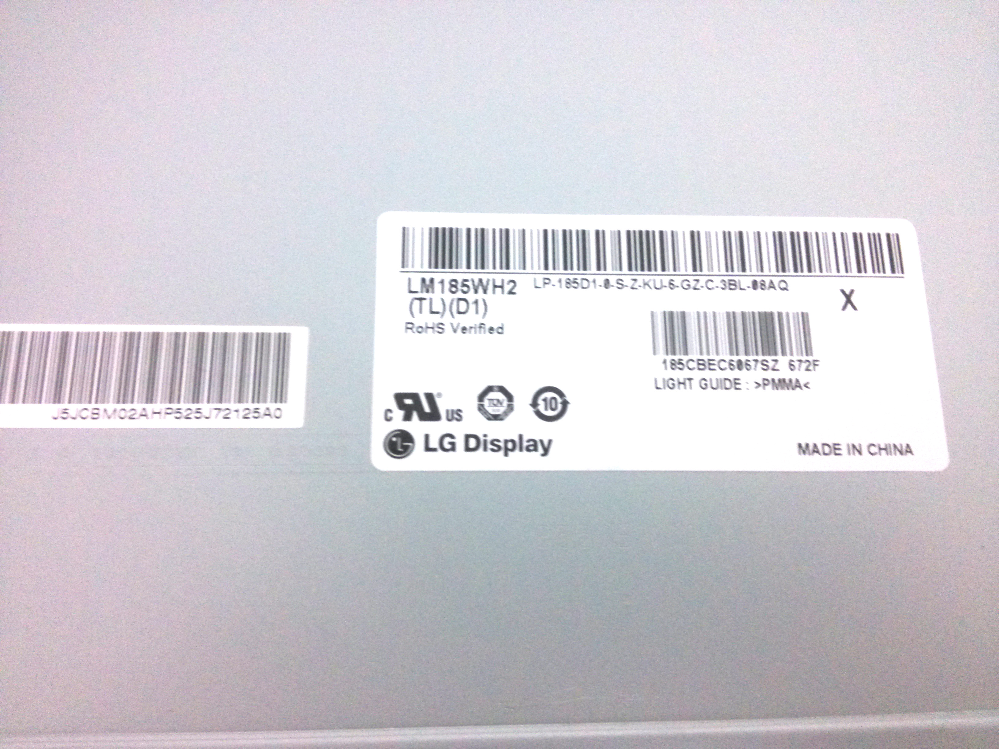 18.5 인치 1366 * 768 무광택 30 핀 LVDS LM185WH2-TLD1 노트북 화면