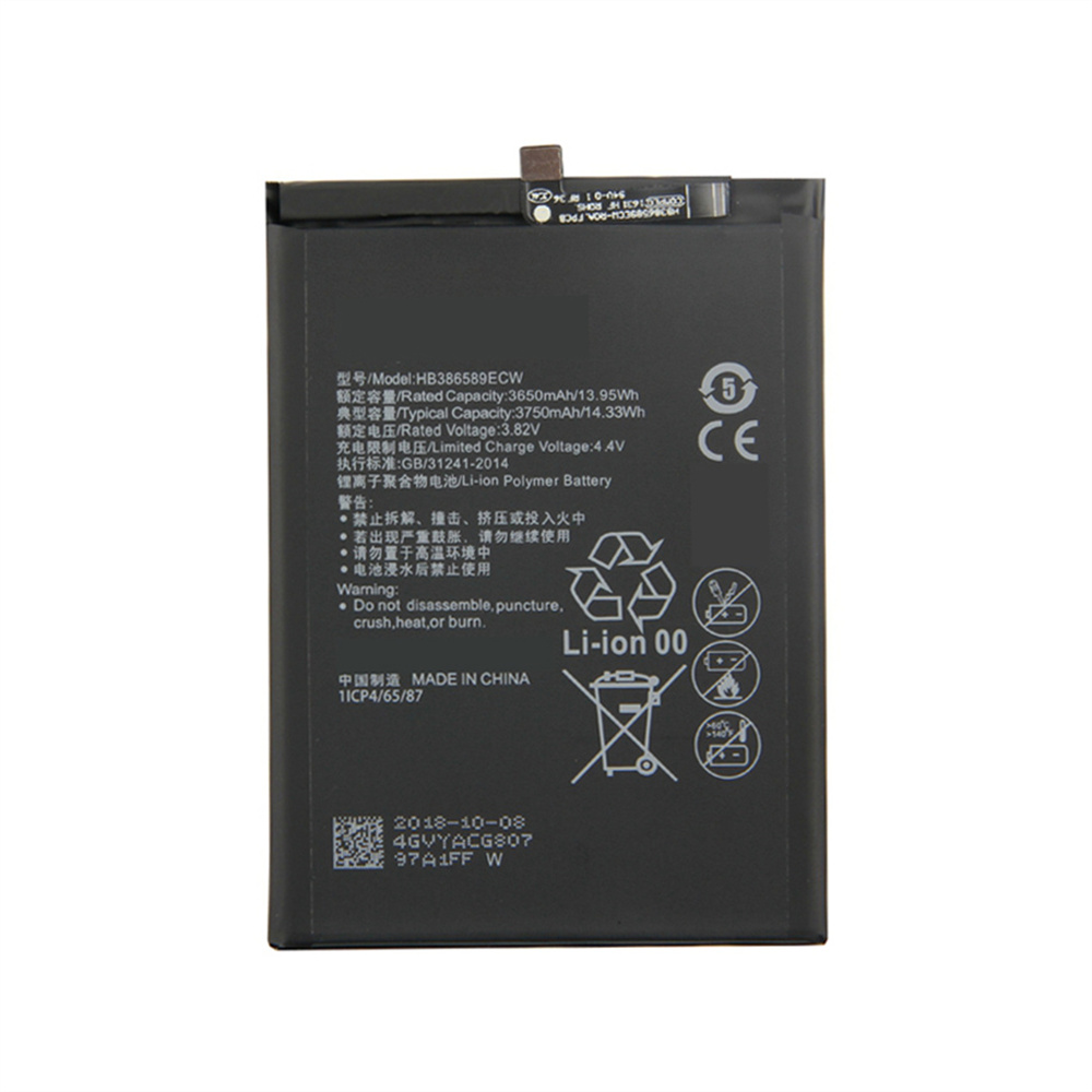 Bateria de telefone celular de substituição de 3750mAh HB386589ECW para Huawei Nova 4 V20