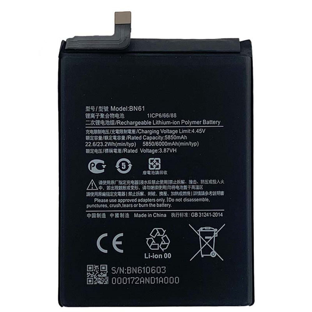 6000Mah Bn61 Mobile Phone Battery For Xiaomi Poco X3 Battery Replacement