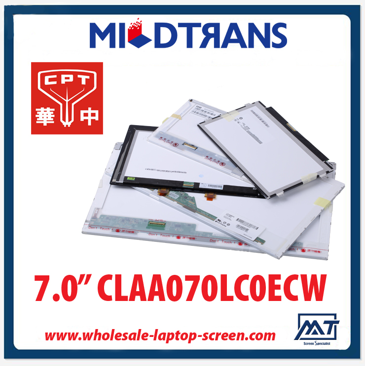 7.0 "CPT WLED arka aydınlatma dizüstü TFT LCD CLAA070LC0ECW 800 × 480 cd / m2 310 ° C / R 400: 1