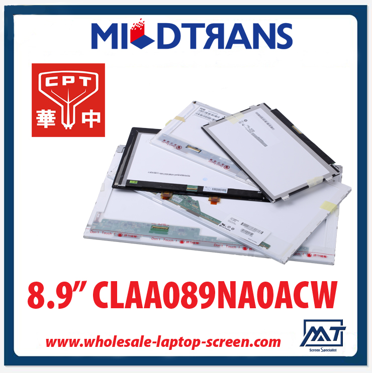 8.9 "CPT WLED arka aydınlatma dizüstü LED ekran CLAA089NA0ACW 1024 × 600 cd / m2 220 ° C / R 400: 1