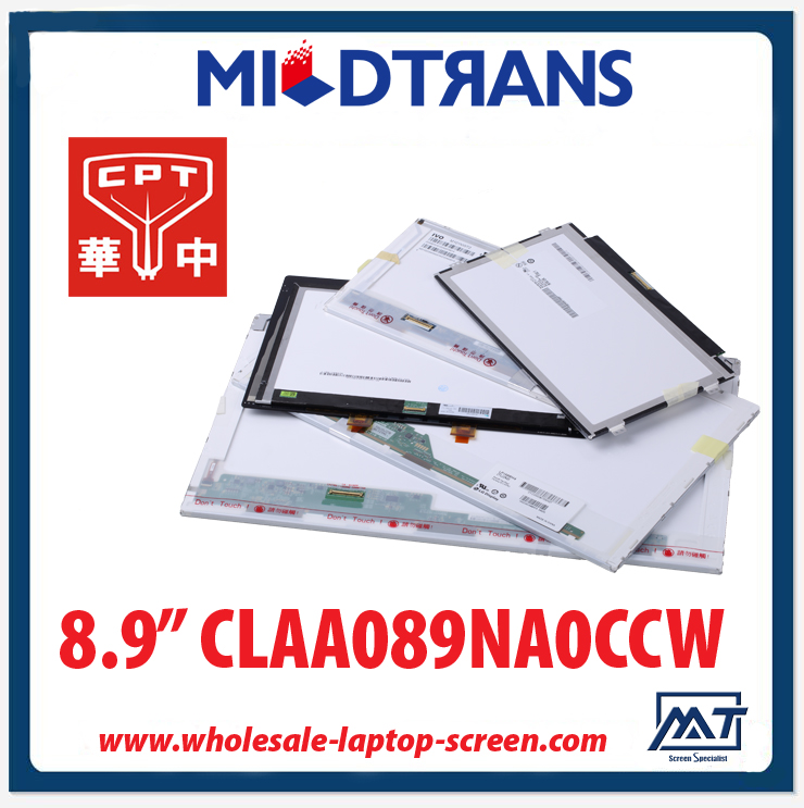 8.9 "CPT WLED الكمبيوتر المحمول الإضاءة الخلفية LED الشاشة CLAA089NA0CCW 1024 × 600 CD / M2 220 C / R 400: 1