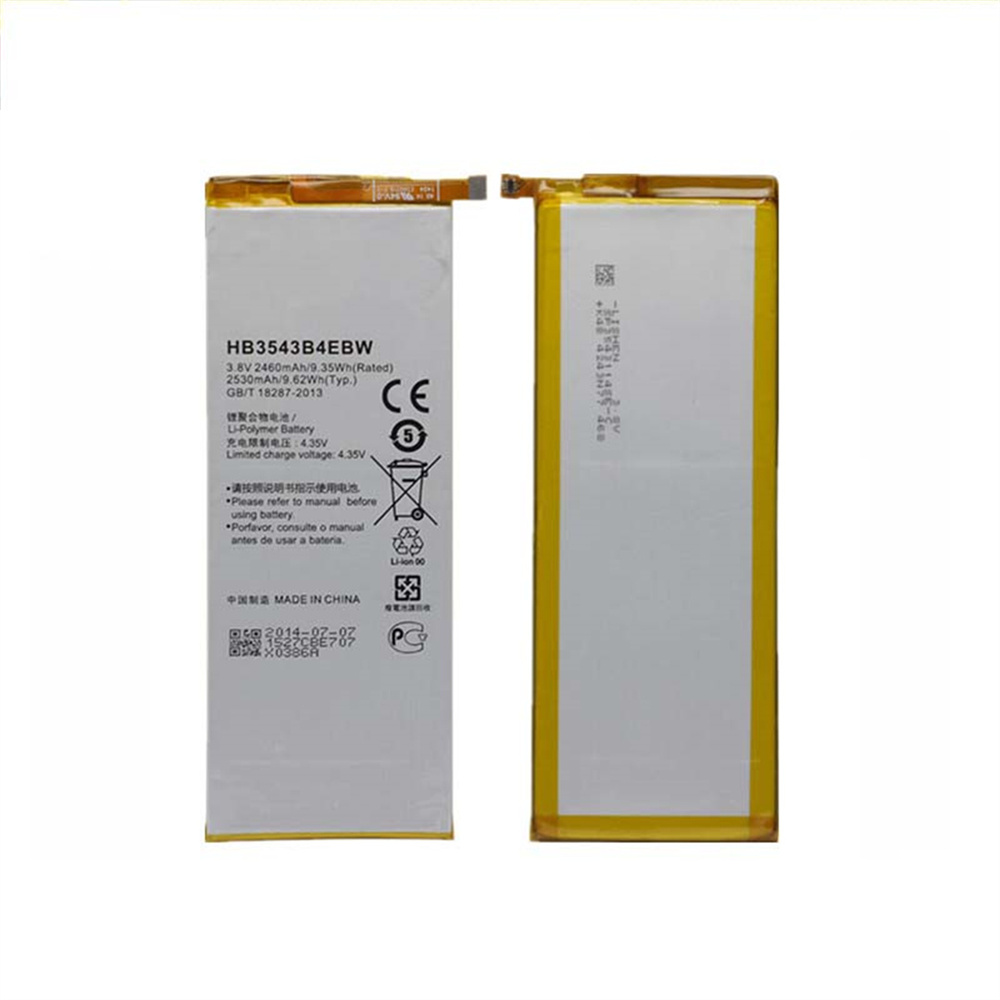Batterie de téléphone portable de sortie d'usine 2460MAH HB3543B4EBW pour Huawei Ascend P7 Batterie