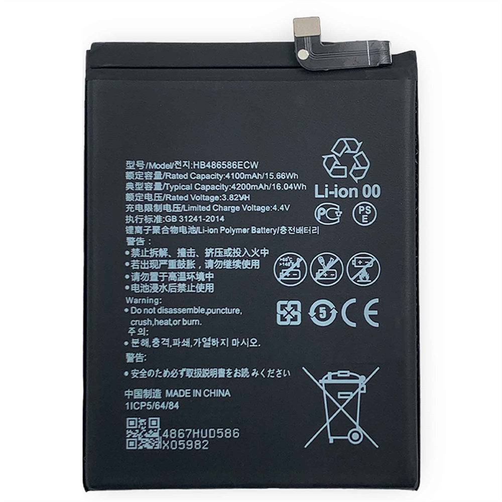 Batteria del telefono della presa di fabbrica 4200mAh HB486586CW per Huawei Honor V30 Nova 6 Batteria