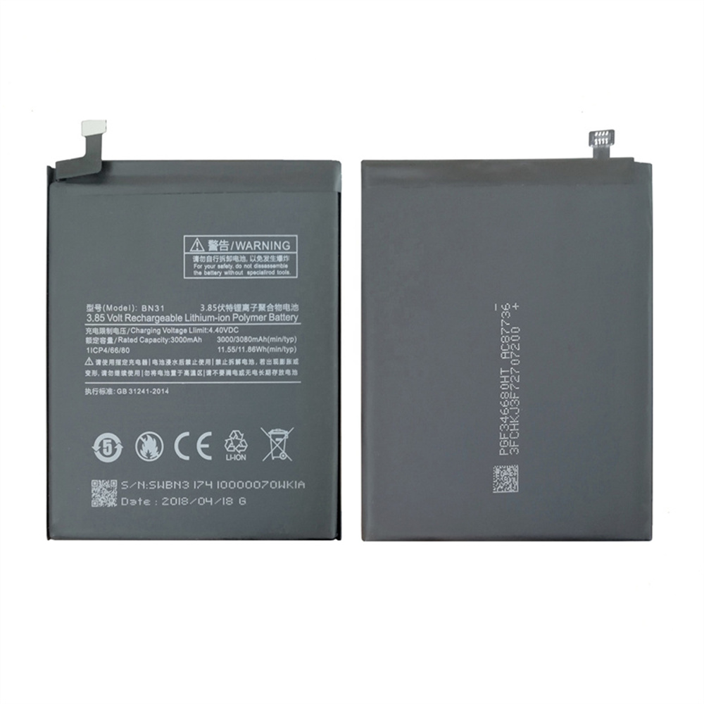 For Xiaomi Redmi Note 5Ay1 / Y1 Lite Battery 3080Mah Replacement Bn31 3.85V Battery