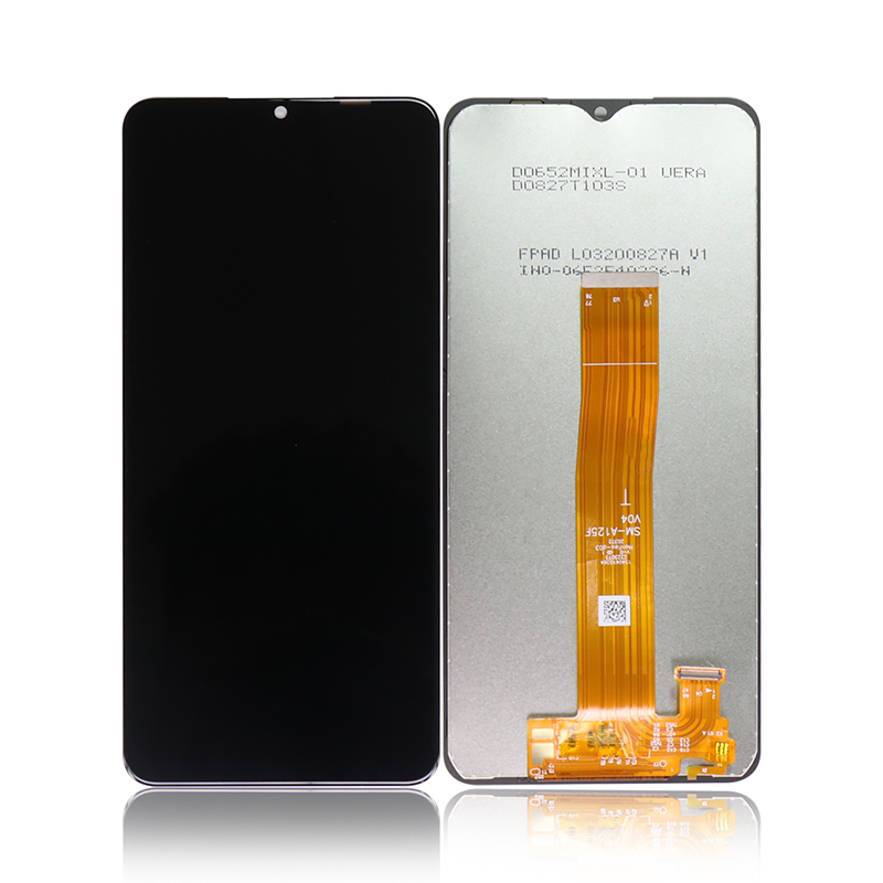 Montagem do digitador de tela de toque de tela LCD para Samsung Galaxy A12 A125 A125F A125M 6.5 "Black