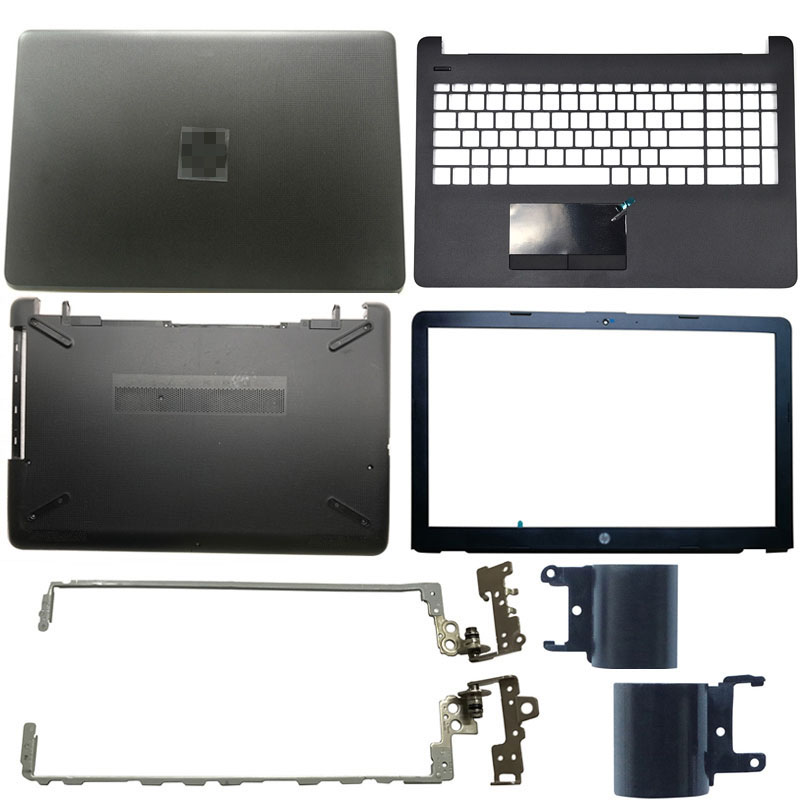Laptop LCD Arka Kapak / Ön Çerçeve / LCD Menteşeleri / PalmRest / Alt Kılıf HP 15-BS 15T-BS 15-BW 15Z-BW 250 G6 255 G6 929893-001 Gri