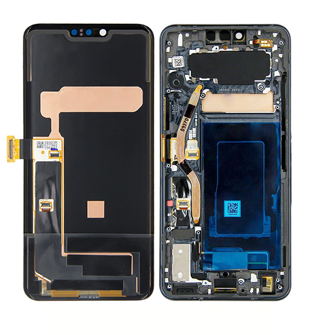 Çerçeve ile LCD Ekran Dokunmatik Ekran Digitizer Meclisi için LG G7 G710 Telefon LCD Beyaz / Siyah