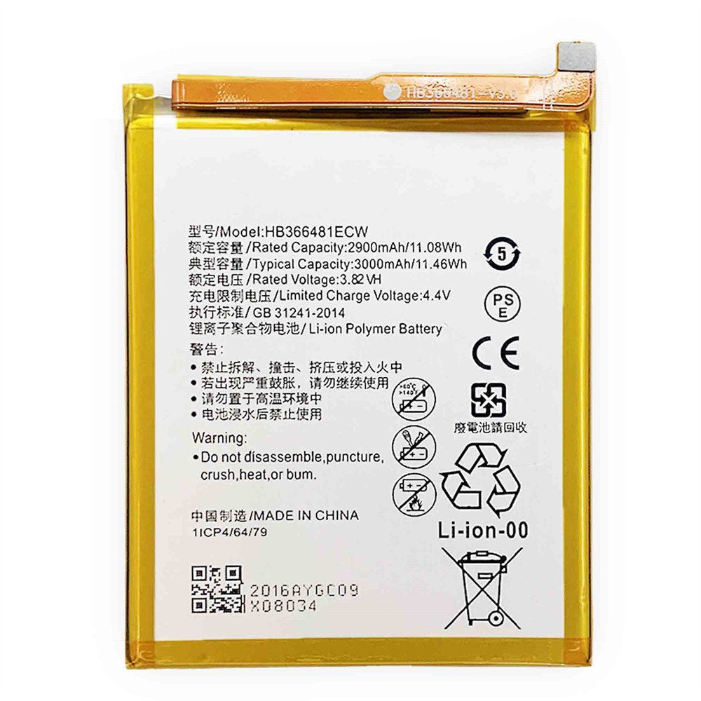 Batterie Li-Ion pour Huawei Honor 7a Y6 2018 HB366481ECW 3.8V 3000MAH téléphone portable batterie