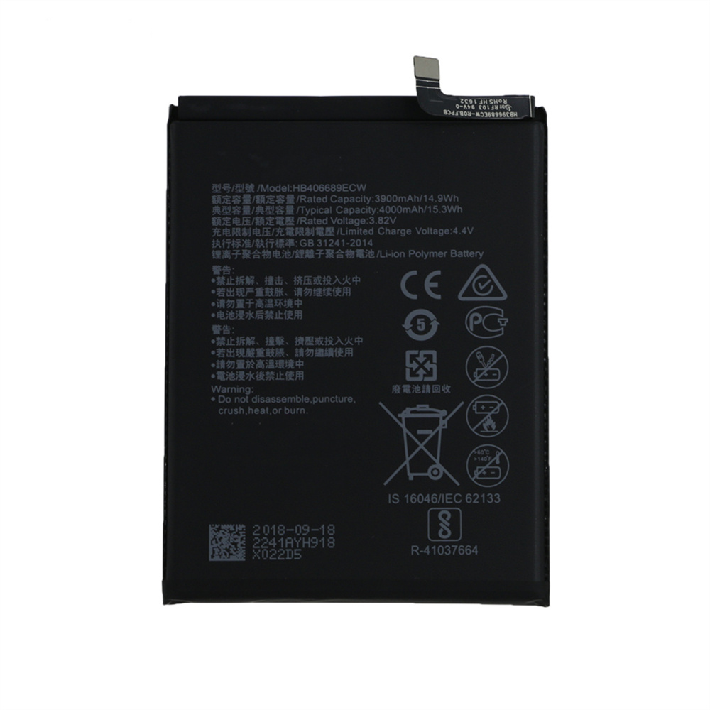 Batteria agli ioni di litio per Huawei Mate 9 HB406689ECW 3.8V 4000mAh Sostituzione della batteria del telefono cellulare