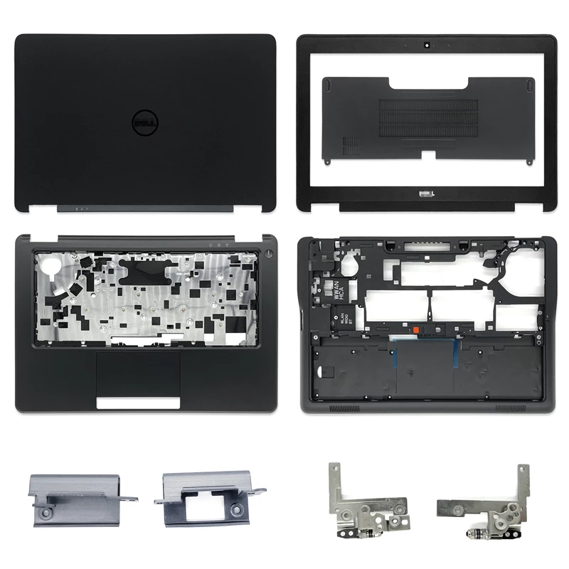 Новый для Dell Latitude E7250 ЖК-дисплейная крышка / передняя панель / петли / пальмрест / нижний базовый корпус / чехол с шарниром