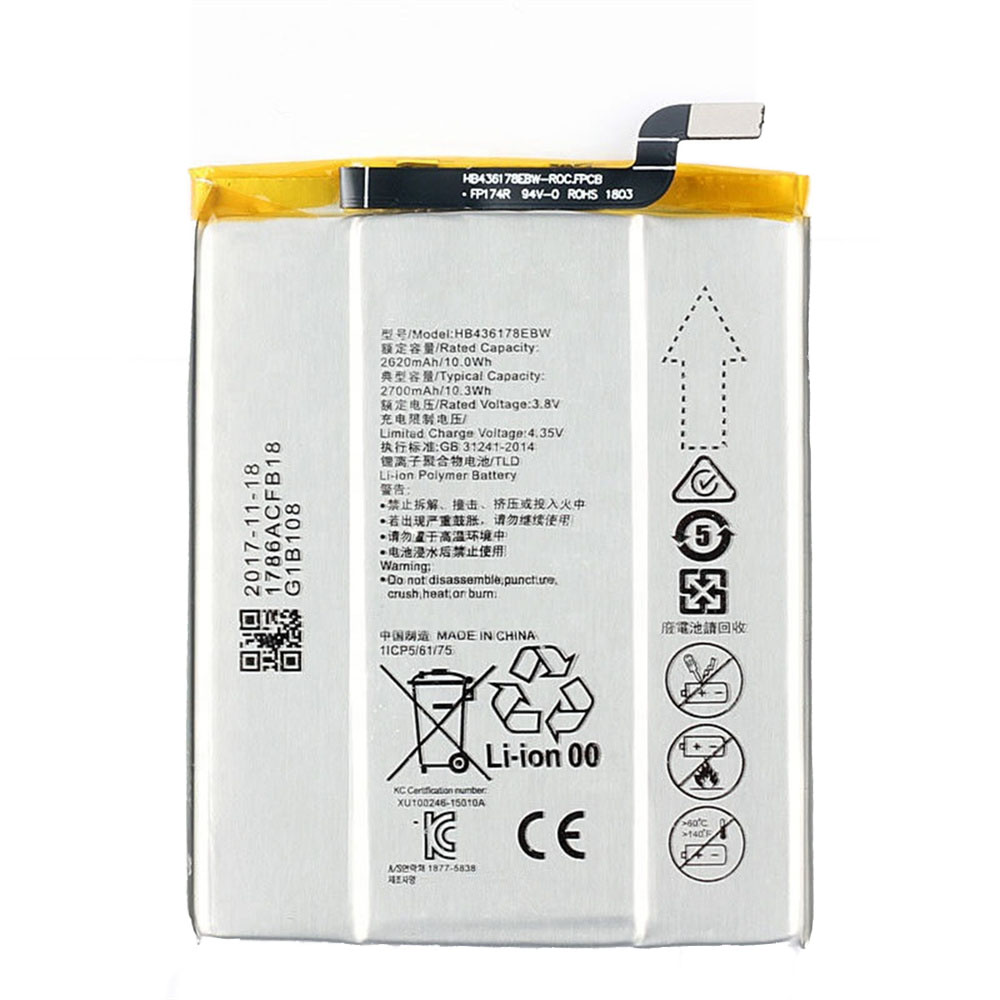 Nouvelle batterie HB436178EBW 2700MAH pour batterie de téléphone portable Huawei Mate S