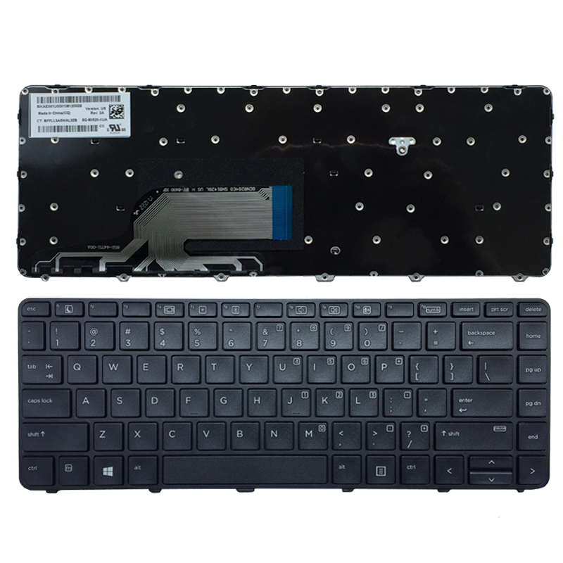 Novo teclado de laptop dos EUA para HP ProBook 430 G3 430 G4 440 G3 440 G4 445 G3 640 G2 645 G2 Inglês Teclado preto com moldura