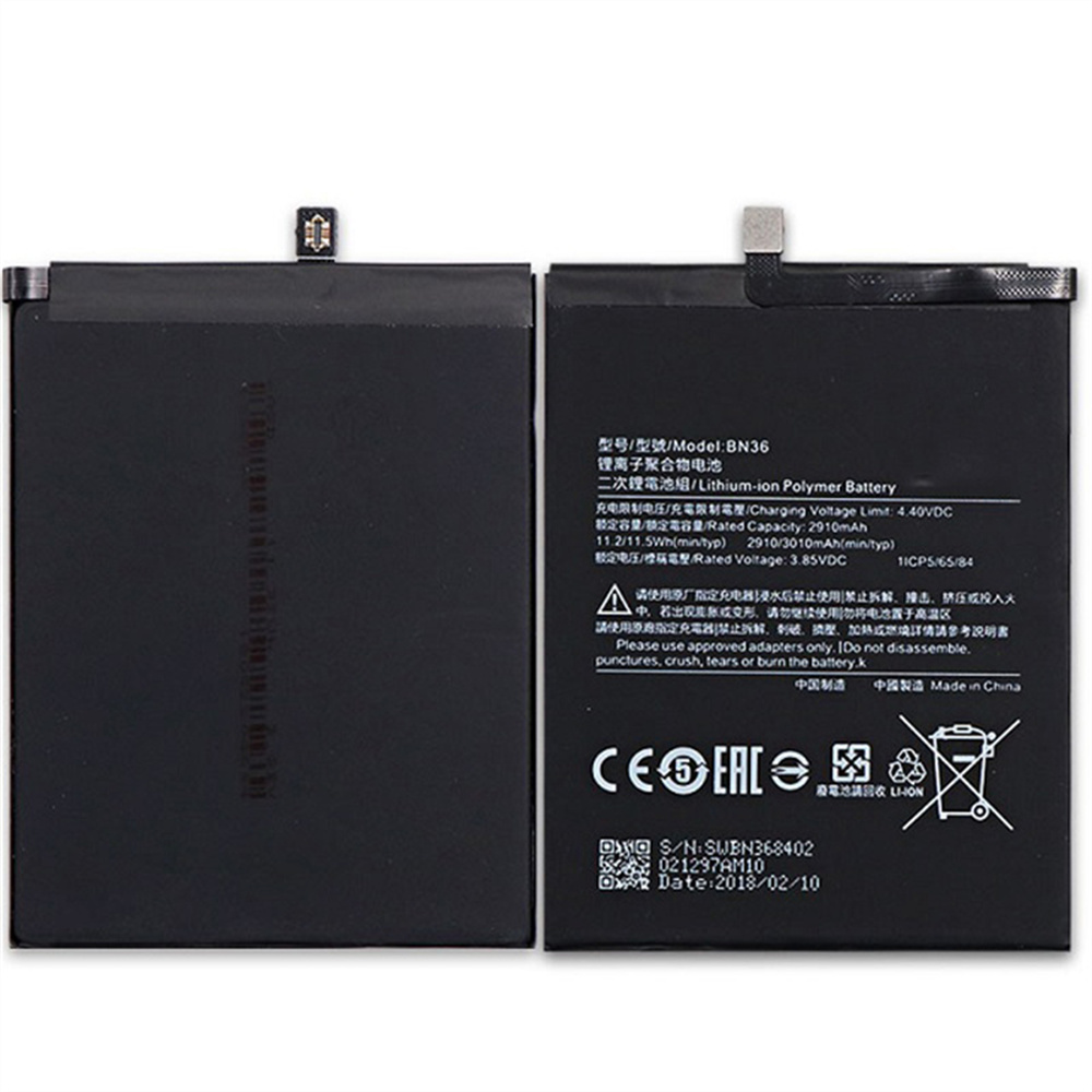 Fabrikpreis Großhandel 3010mAh BN36 Mobiltelefonbatterie für Xiaomi MI 6x MI A2
