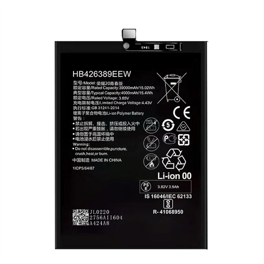 Batterie de téléphone HB426389eEW 3900 mAh pour Huawei Y8P Honor Jouer 4T Pro Honor 20 Lite Batterie