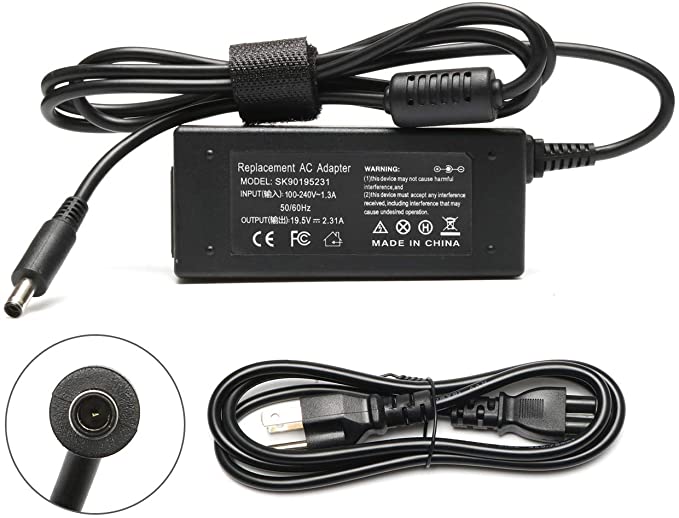 Tinkon 19.5V2.31A 45W 4.5*3.0mm AC Power Adapter Charger Replace for Dell Inspiron 15 5000 5551 5555 5558 7558 7595 13 7378 7352 7348 11-3000 Series Laptop