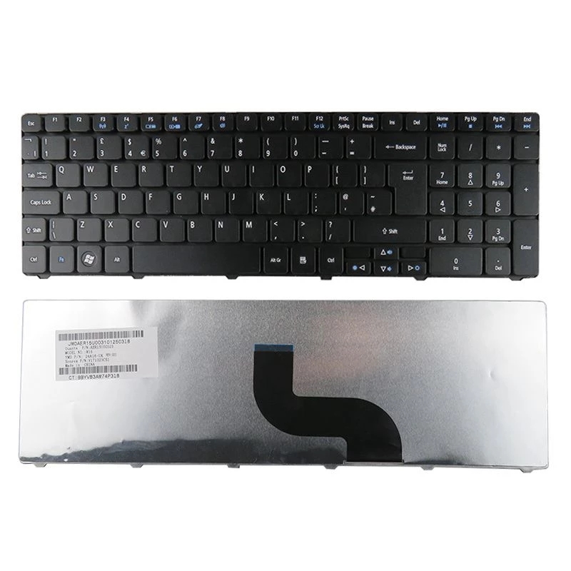 Acer Aspireのためのイギリスのラップトップのキーボード5742 5742G 5750ZG 5750ZG 5750ZGブラック