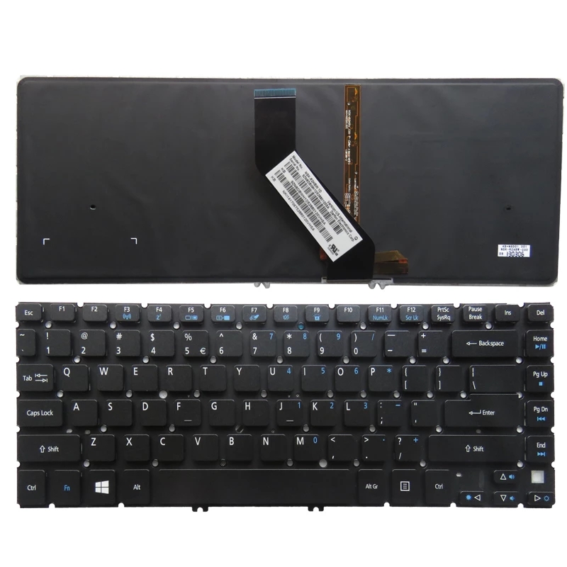 Teclado de EE.UU. para Acer para Aspire V5-471 471G 471PG V5-431 M5-581 Falla del teclado del ordenador portátil
