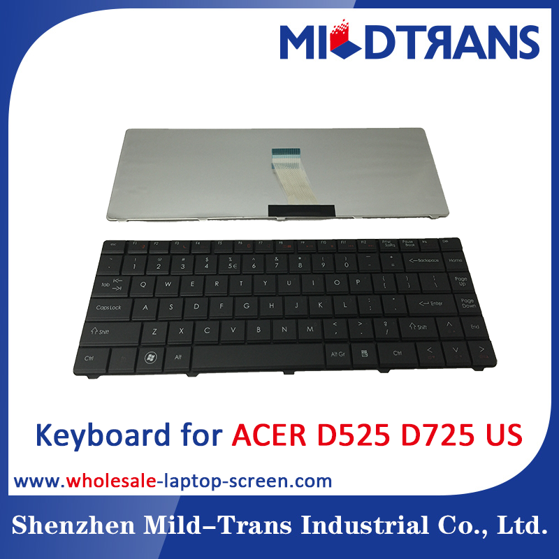 Teclado del ordenador portátil de los e.e.u.u. para Acer D525 D725
