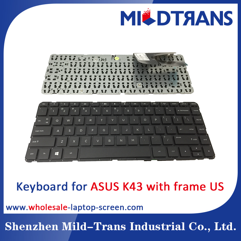 US Laptop Keyboard for ASUS K43 with frame
