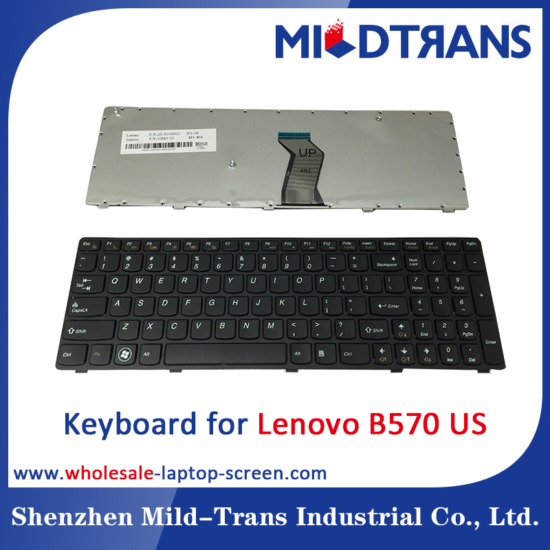 Teclado del ordenador portátil de los e.e.u.u. para Lenovo B570