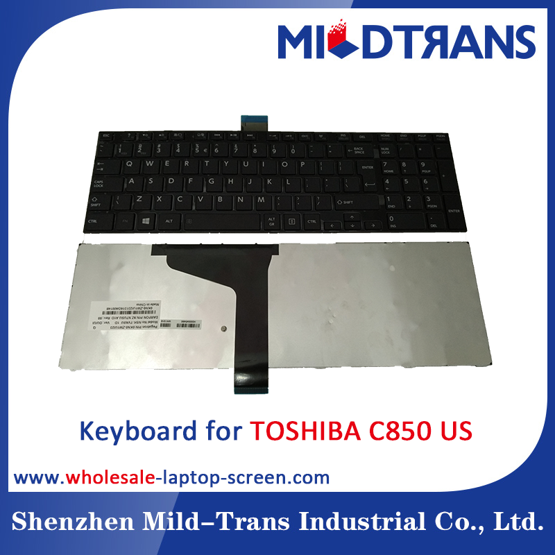 Teclado do portátil dos e.u. para Toshiba C850