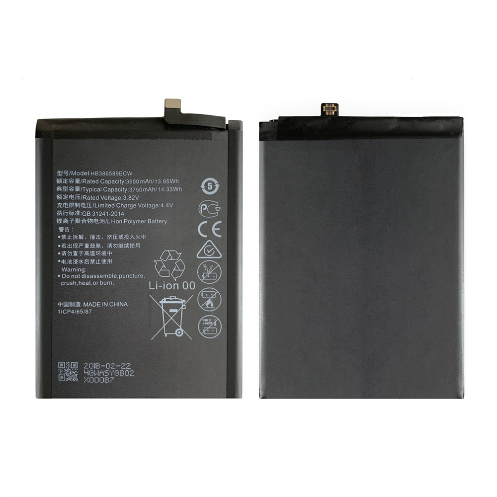 Vente en gros pour Huawei P10 plus 3650mAh Nouvelle substitut de batterie HB386589ECW 3.8V