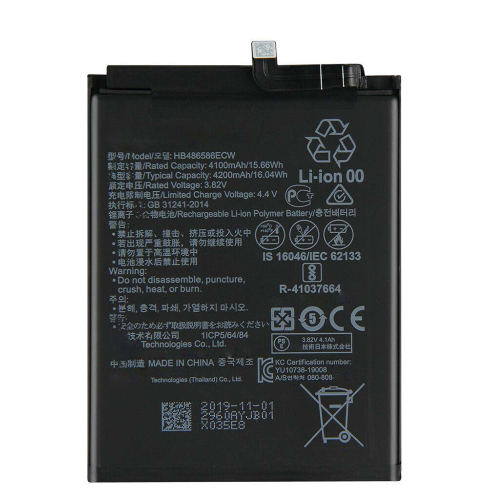 Wholesale bateria do telefone móvel para huawei nova 6 substituição 4200má hb486586ecw