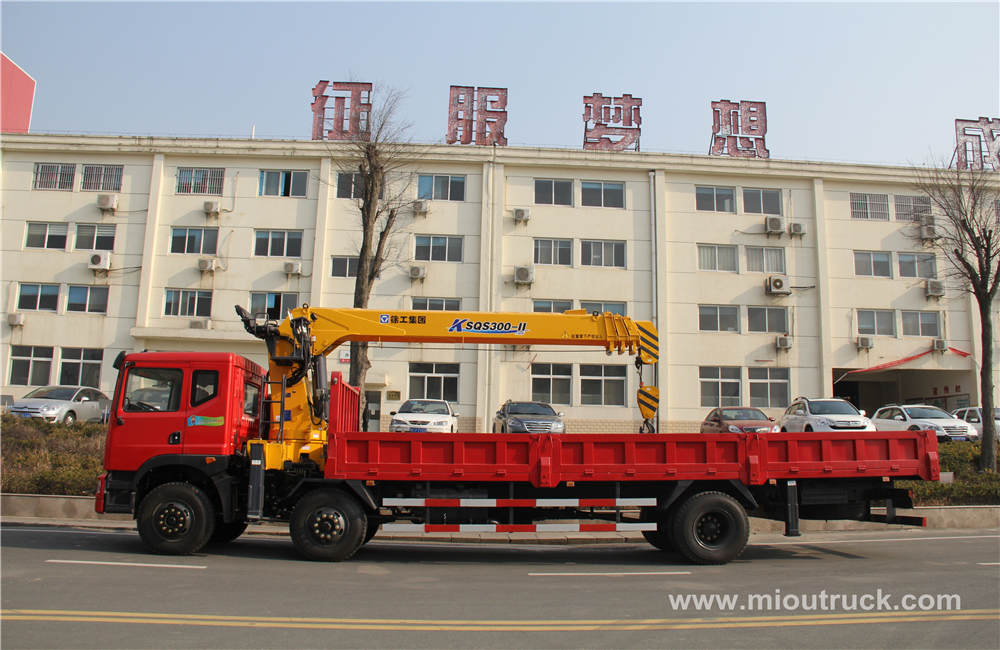 6X2 شاحنة دونغفنغ شنت رافعة 12tons مع رافعة الشركات المصنعة في الصين
