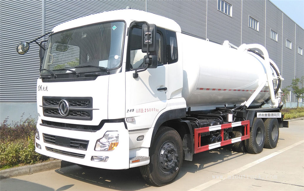 Dongfeng 6x4 16000 litros caminhão de sucção a vácuo de esgoto
