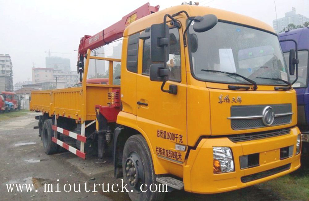 Dongfeng Tianjin  190HP 4*2 16t with Cummins engine Crane Truck