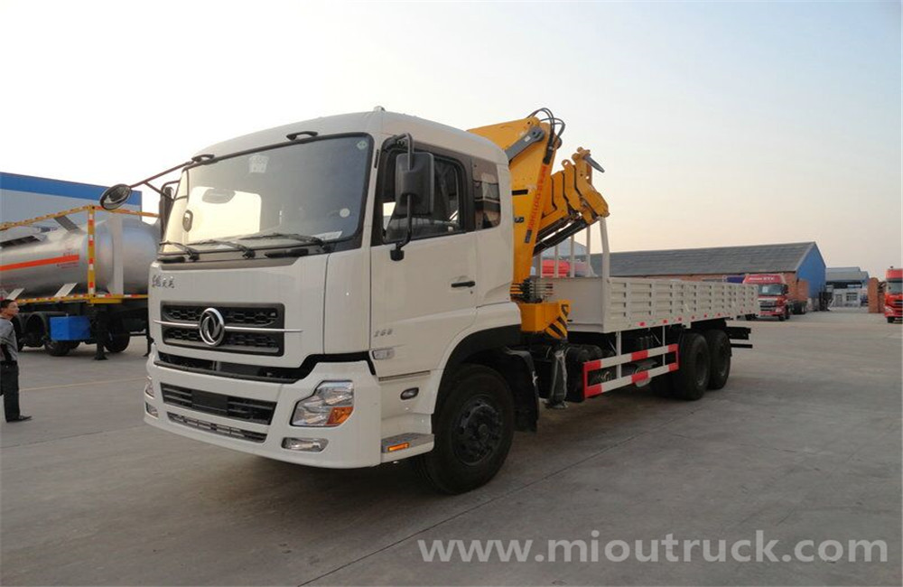 Dongfeng king-land crane truck 6x4 truck with crane mounted crane price for sale