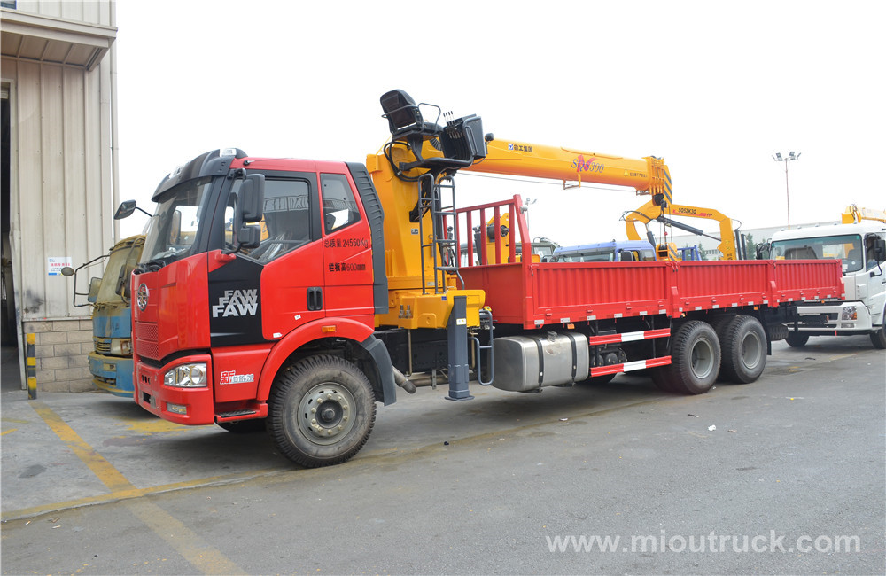 New 6 x 4 China Faw truck mounted crane supplier and sell good quality