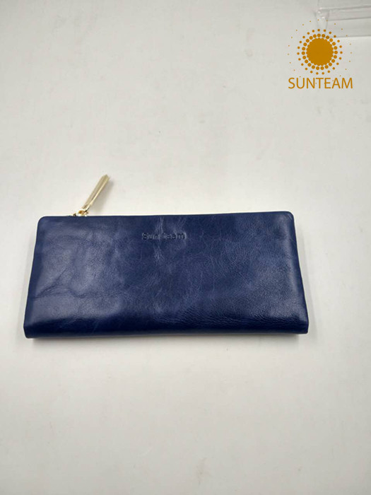Bifold de moda proveedor de billetera, fábrica de billetera de acordeón, bolsa de cuero de equipo de Sun Proveedor