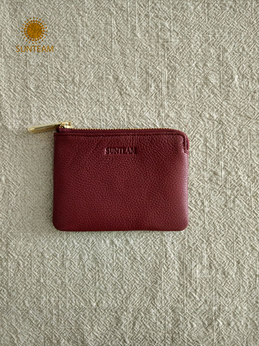 Fashionable RFID Woman's Genuine Leather Factory, Leather Pouch Manufacturer