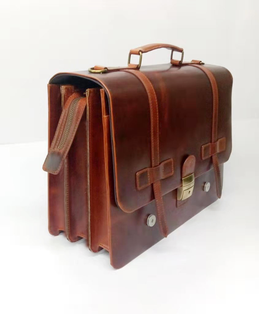 Genuine Leather Briefcase wholesale luxury top grain Leather classic Briefcase for Man