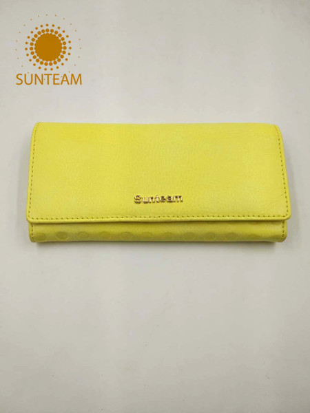 High quality geunine leather long wallet,famous genuine Leather wallet ,Oem women wallet supplier
