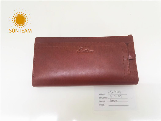 Billetera de cuero alta calidad geunine, famosa marca china de cartera de cuero, solución de billeteras de mujer Oem