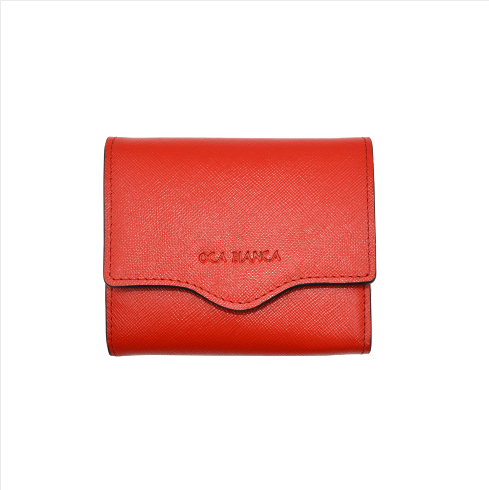 Red leather wallet-woman wallet-lady wallet