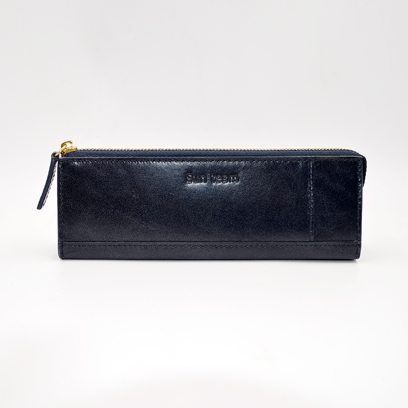 Top grain leather pen case-Long pen case-Leather pencil case