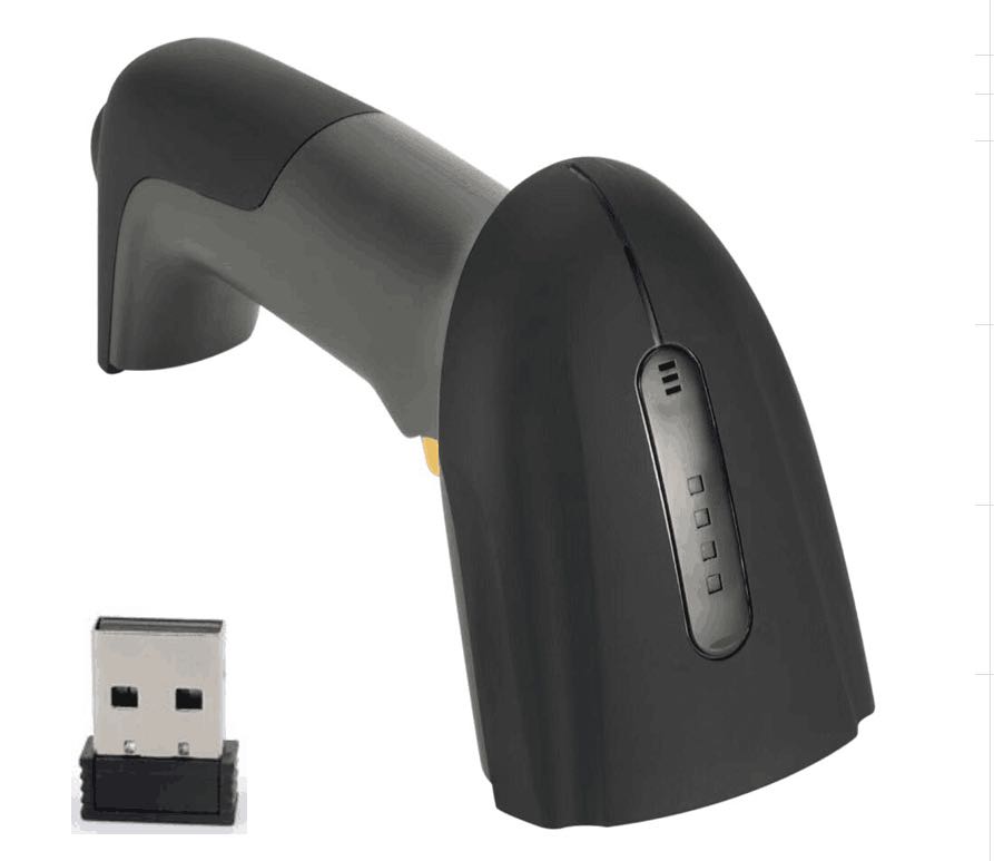 2D 2.4G Scanner de código de barras de mano inalámbrico USB Dongle 2.4G + Bluetooth + Wire